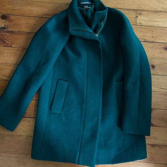 J. Crew City coat emerald green wool blend 6 - Picture 2 of 10